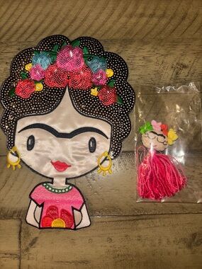 Frida Kahlo Inspired Kids Sequin Patch & Key Chain